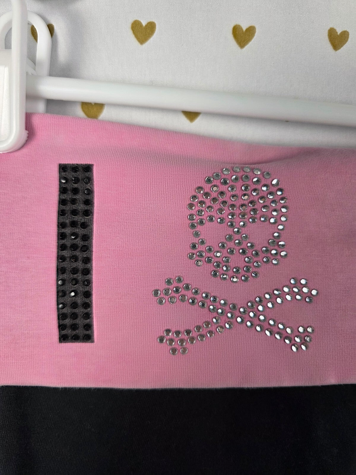 Victoria’s Secret PINK XS Skull Rhinestone BLING Foldover Yoga Pants RARE HTF