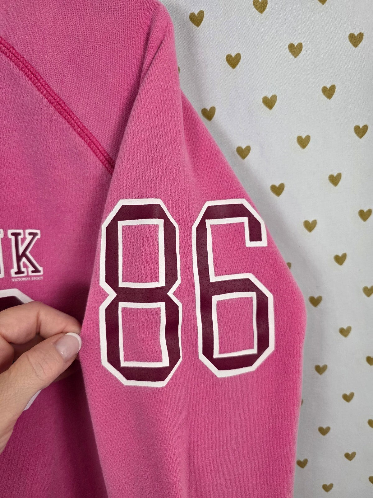 Victorias Secret Pink Vintage University Crew Sweater Shirt Large
