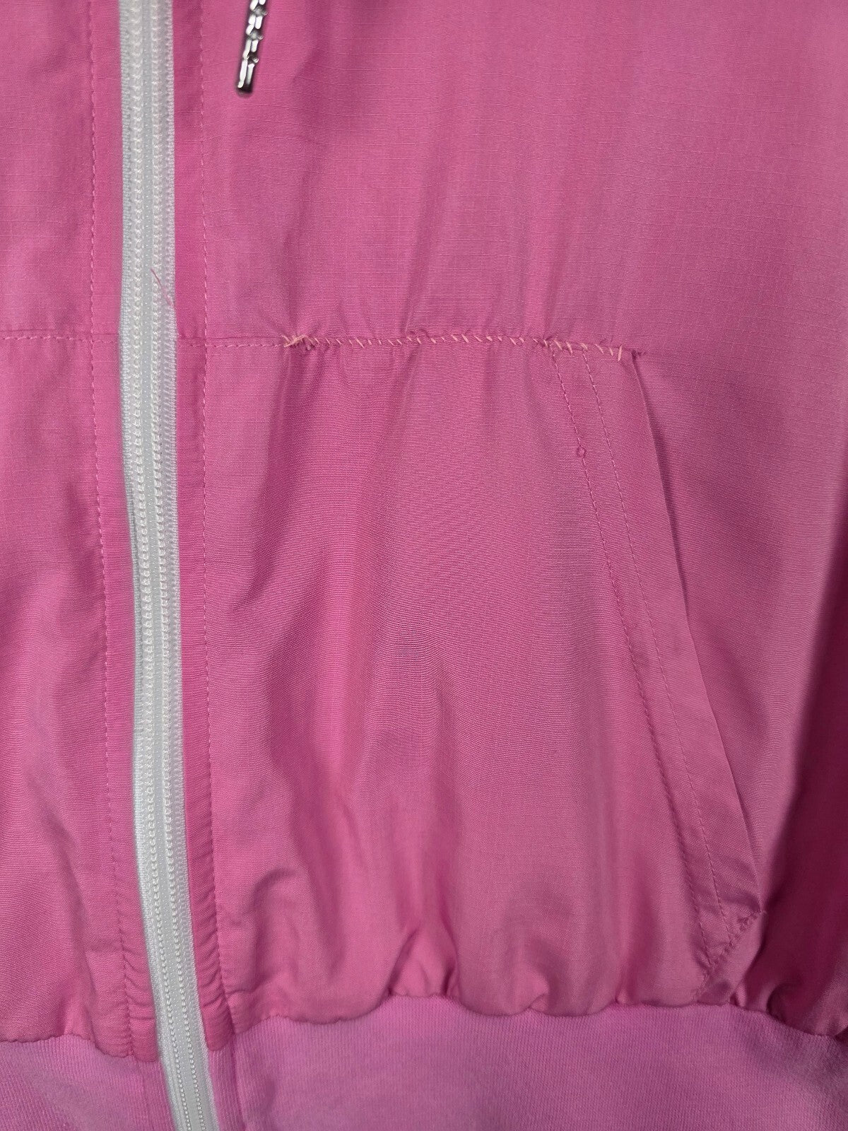 Victoria's Secret PINK Windbreaker Jacket S Pink Hooded Full Zip 1986 Logo