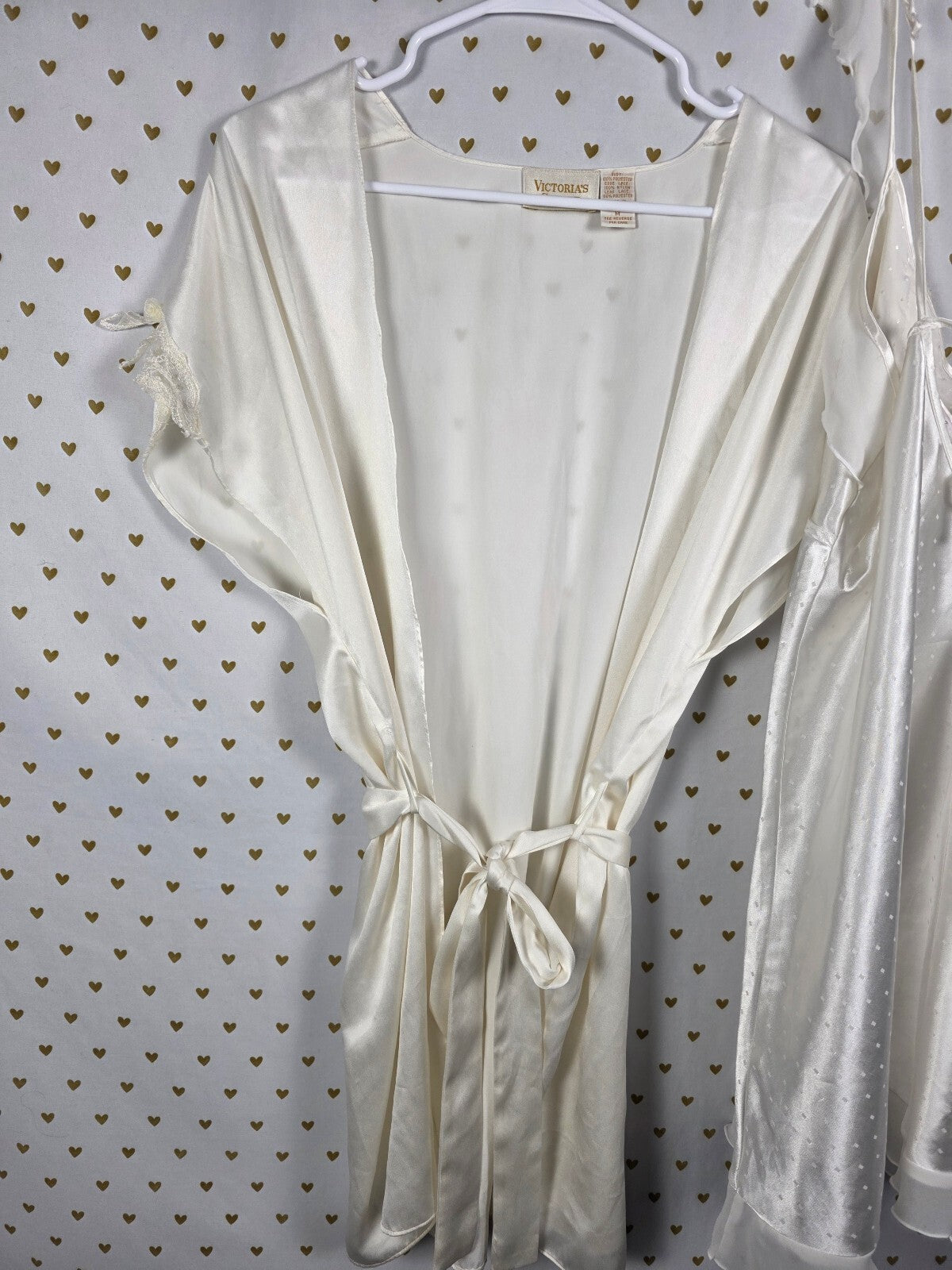Victorias Secret Vintage Lingerie SET Robe Sequined Linea Donatella Slip Medium