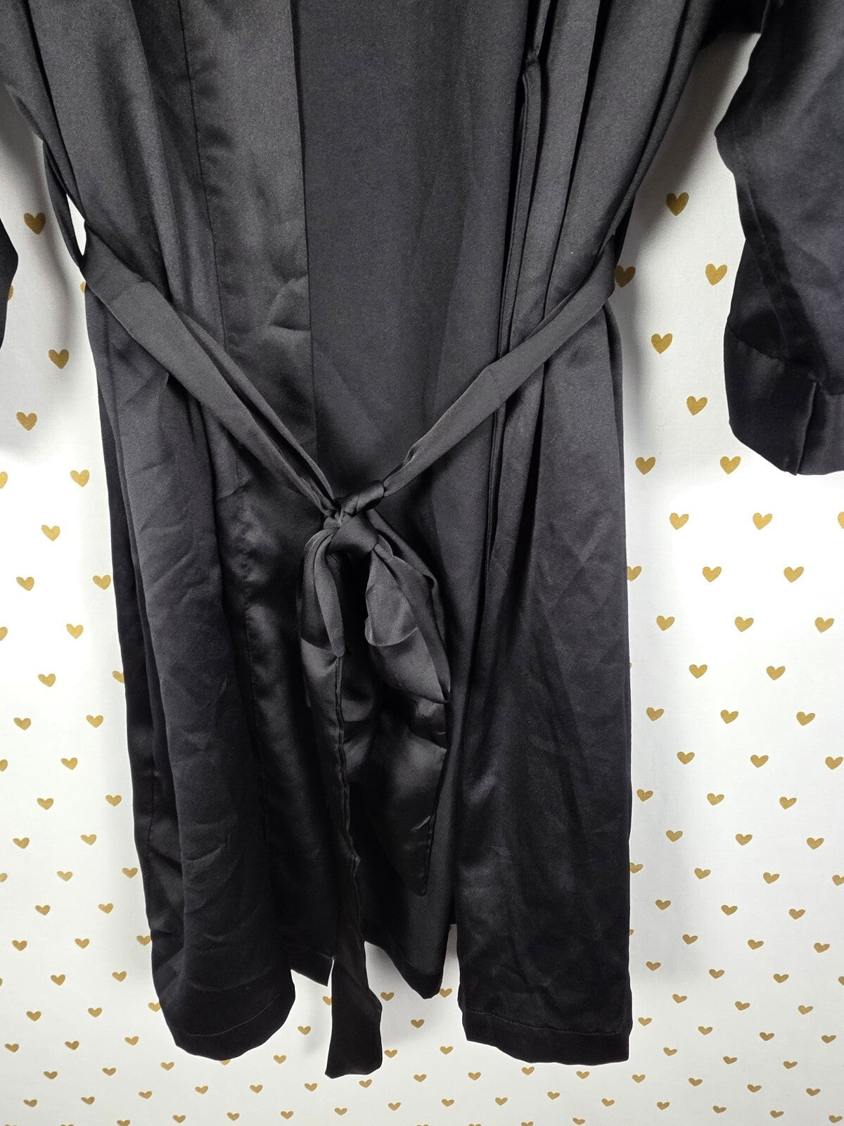Victoria's Secret 2018 NYC Fashion Show Robe XS SMALL Black Satin BLING