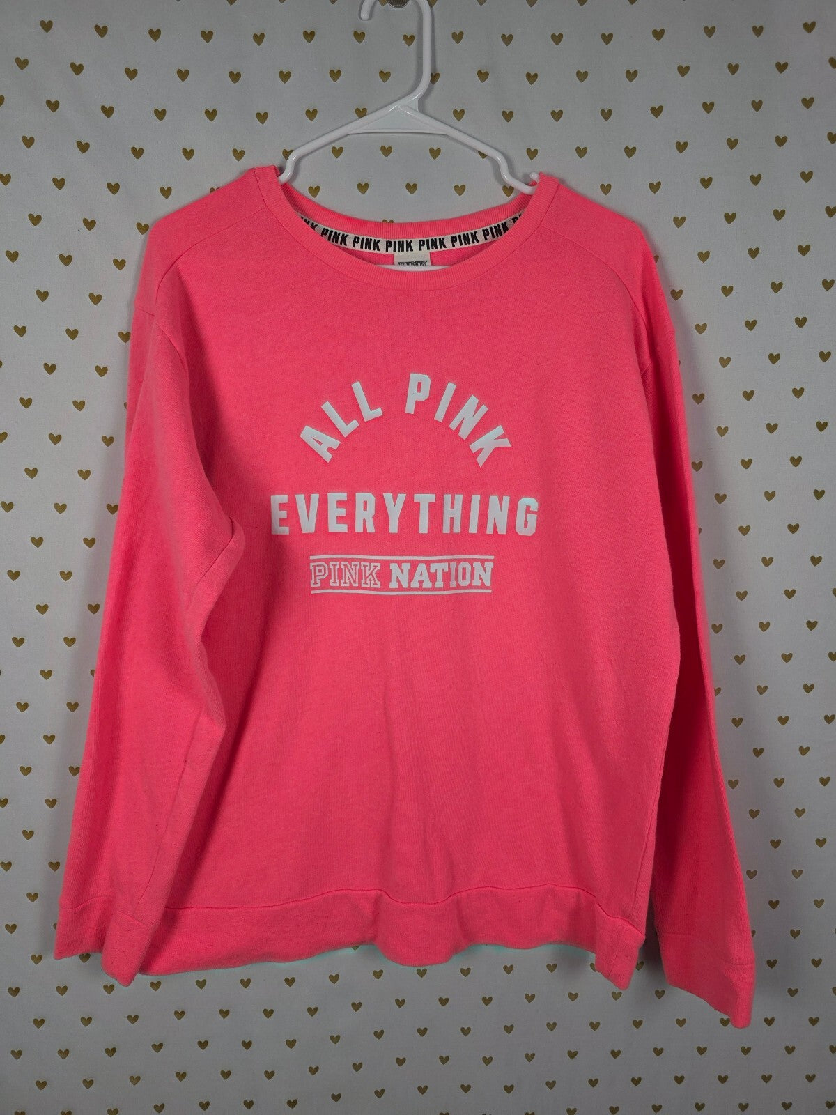 Victorias Secret ALL PINK EVERYTHING long Sleeve Sweater crew Small