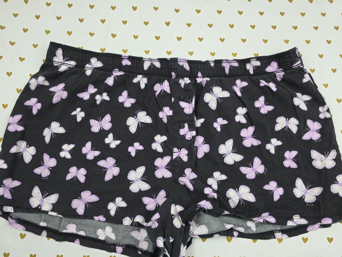 Victorias Secret PINK Butterflies XL  Sleep Shorts Boxers Pajama Bottoms