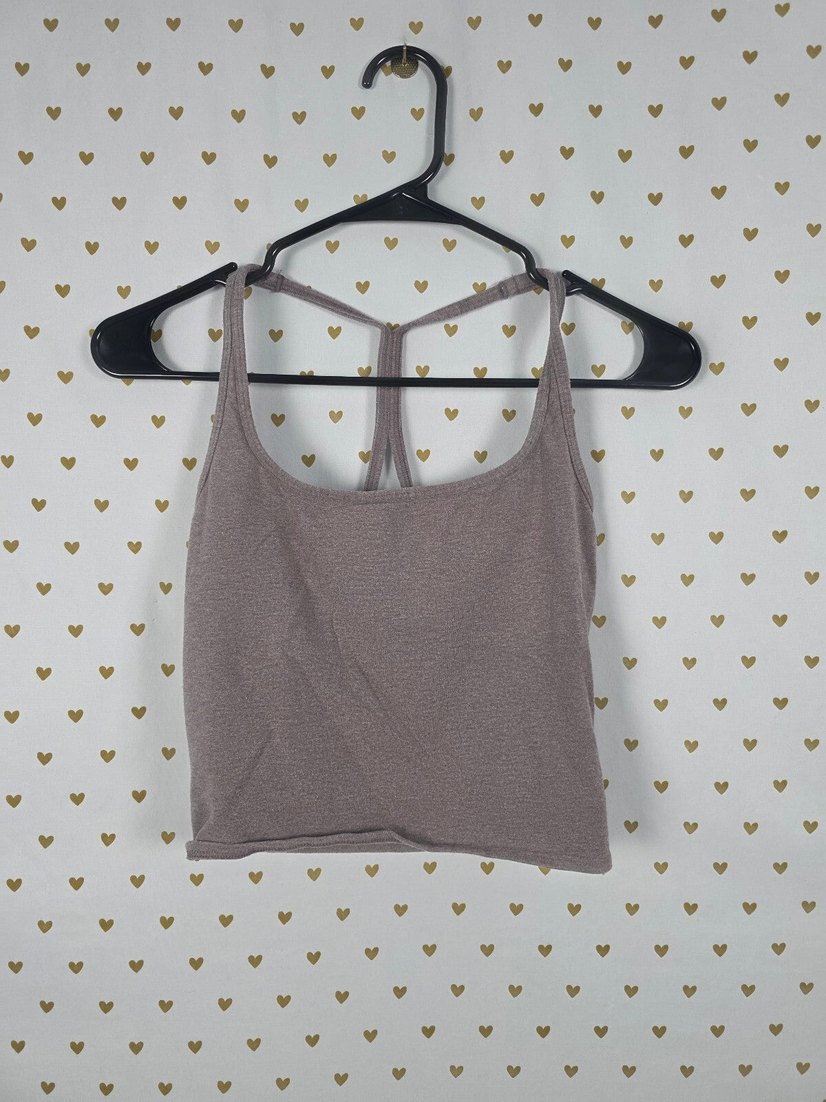 Victorias Secret PINK Shelf Bra Tank Top Racerback Grey SMALL