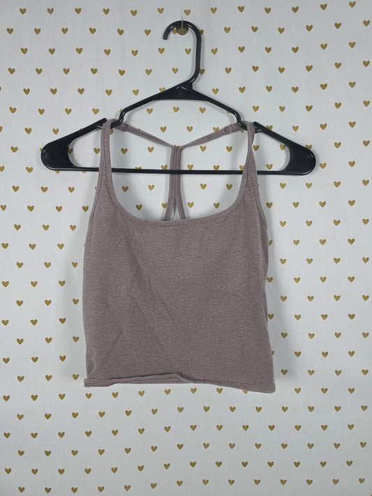 Victorias Secret PINK Shelf Bra Tank Top Racerback Grey SMALL