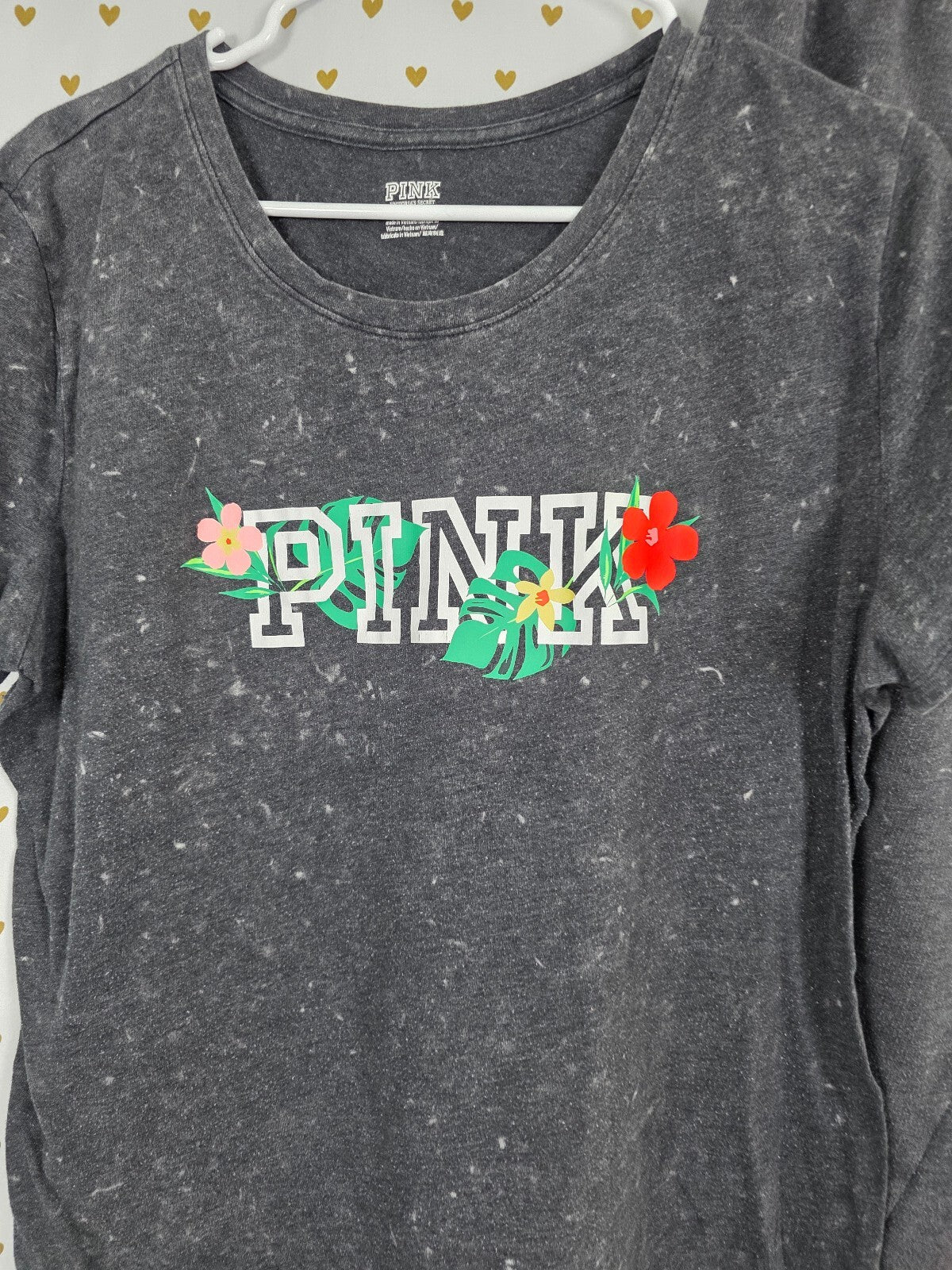 Victorias Secret PINK Vintage Style Hawaiian SET Sweatpants Tee shirt Sweats XL