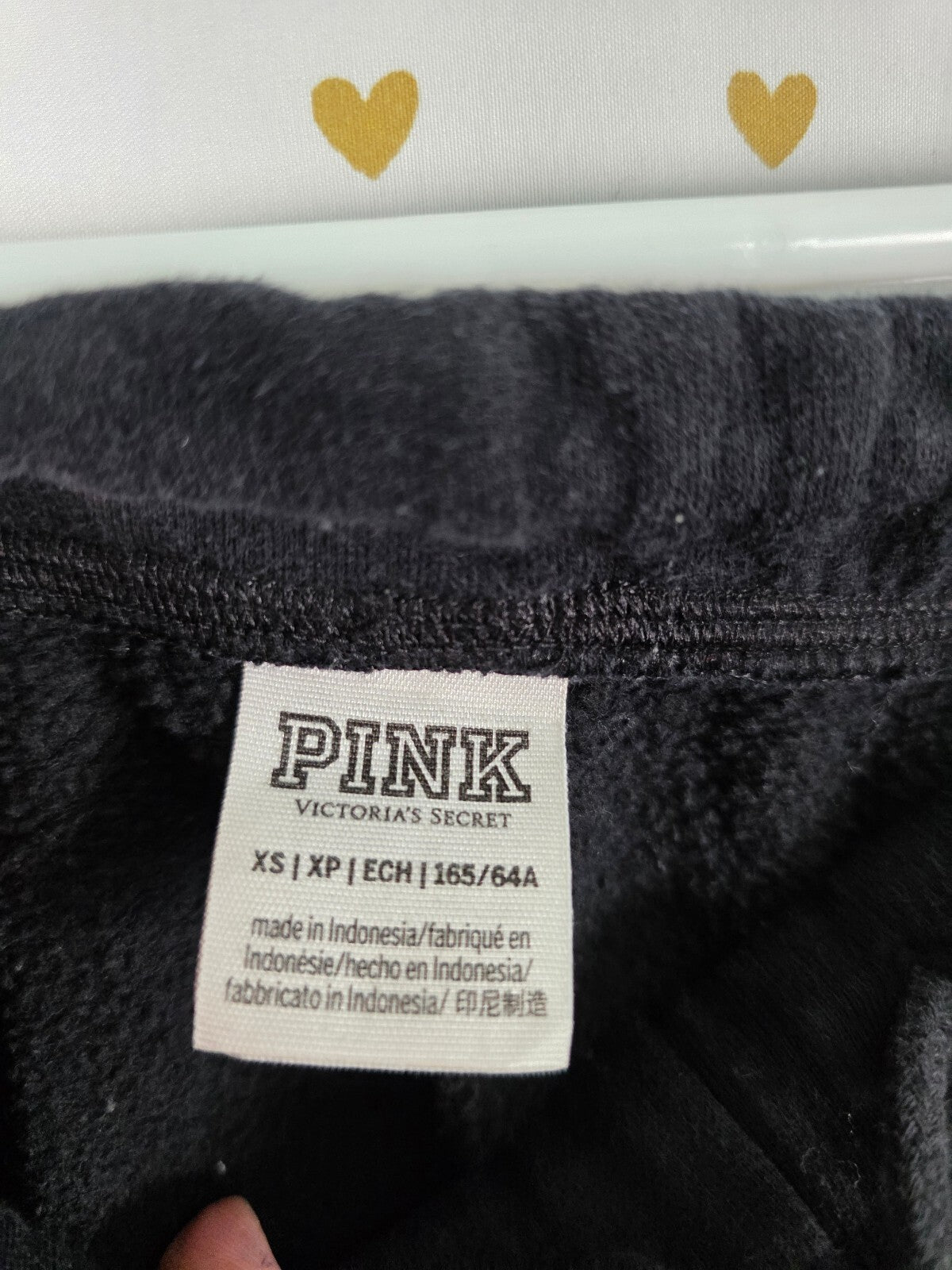 Victorias Secret PINK Boyfriend XS Diaper Butt Sweats Sweatpants Black Flare