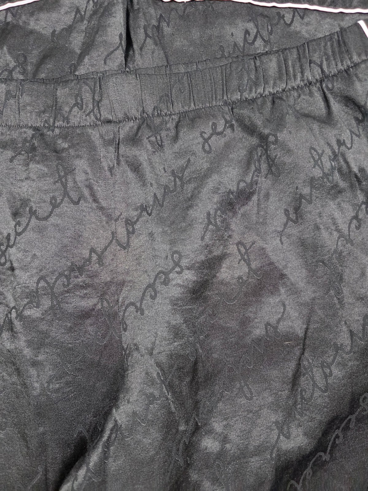 Victorias Secret Black Satin Large Sleep Pants Pajama PJ Bottoms