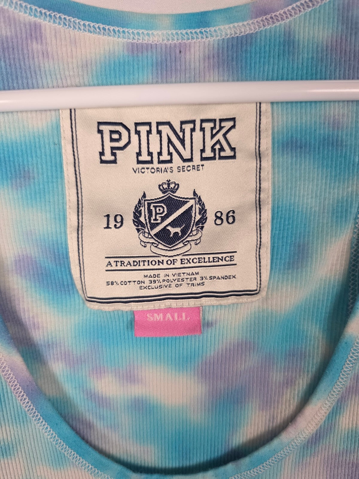 Victoria's Secret PINK Peace Begins With Love Tie Dye Tank Top Small