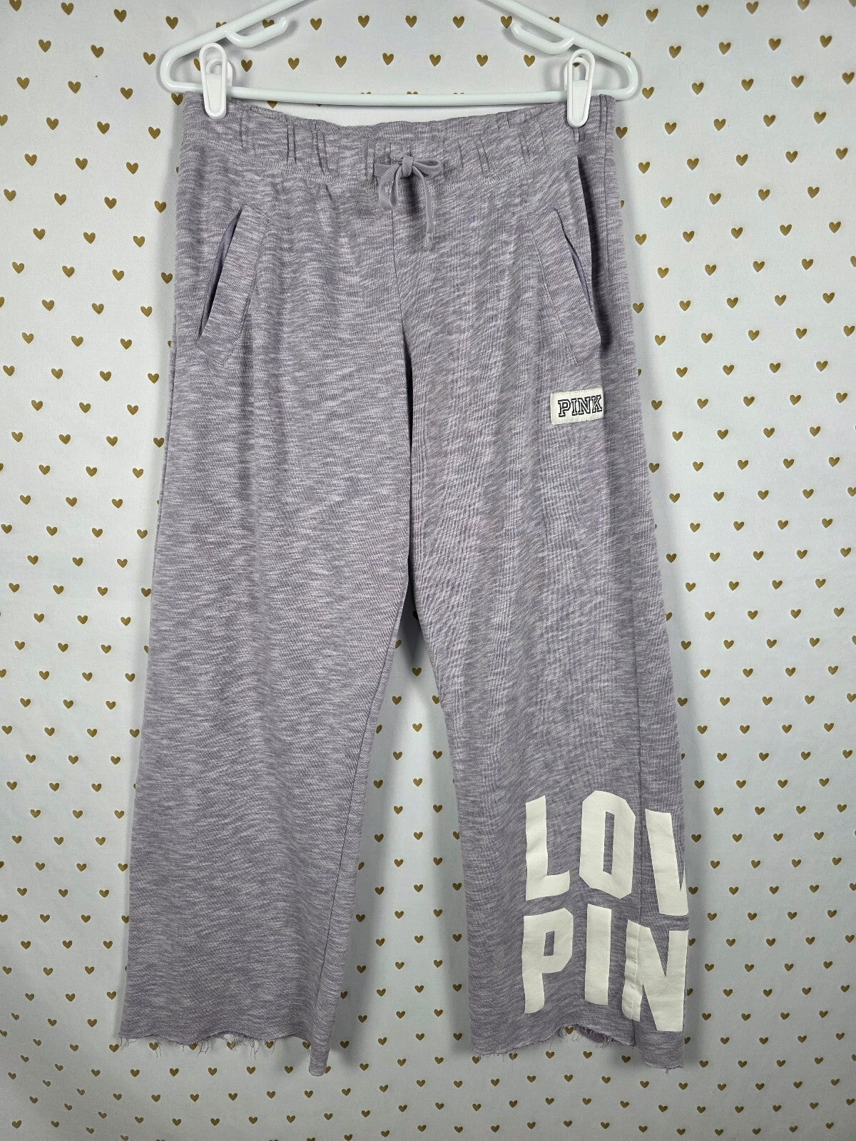 Victorias Secret PINK Love Boyfriend Flare Diaper Butt Sweats Y2k Small