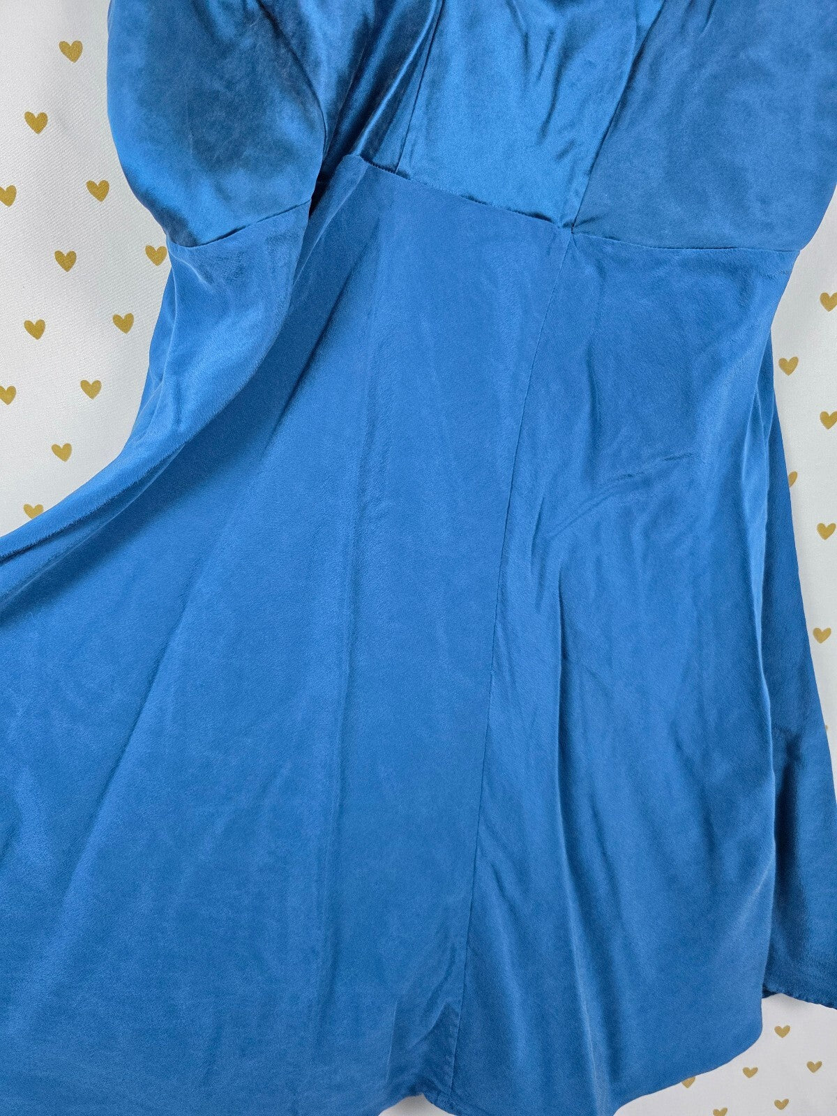Victorias Secret Vintage 100% Silk Gold Label slip dress Blue Large