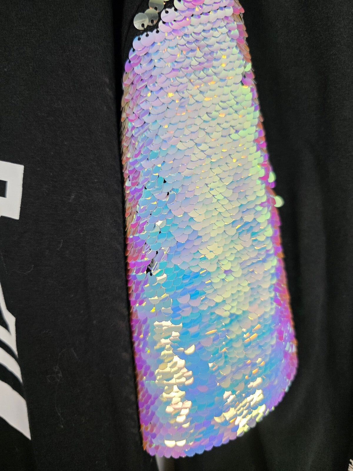 Victorias Secret PINK Mermaid Flip Sequin SET Yoga Pants Tee shirt LARGE NEW