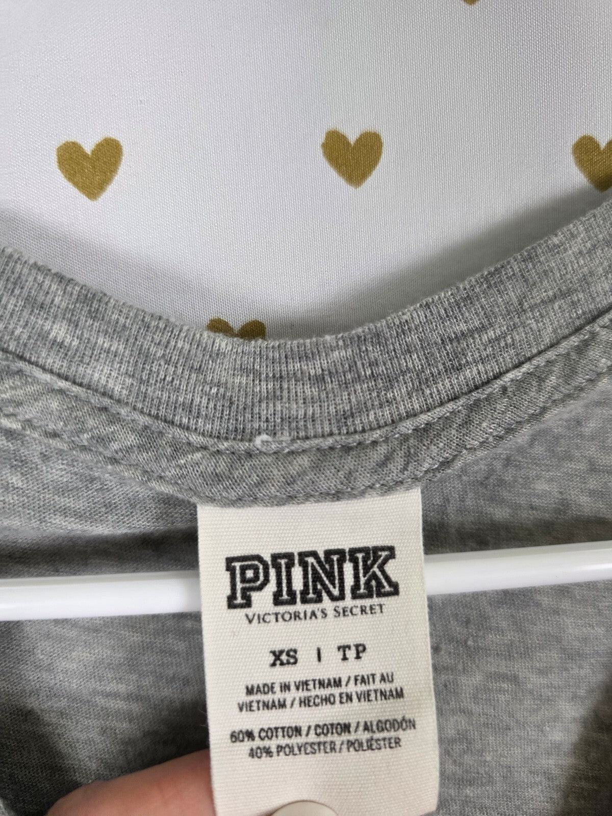 Victorias Secret PINK Vintage Sequined Bling Blue V neck tee shirt XS