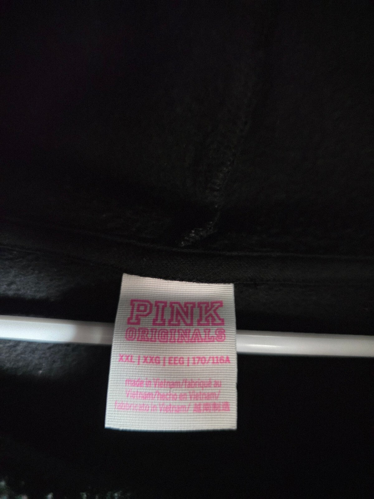 Victoria's Secret PINK LOVE Hoodie Jogger Set Black CAMPUS ORIGINALS XXL 2XL