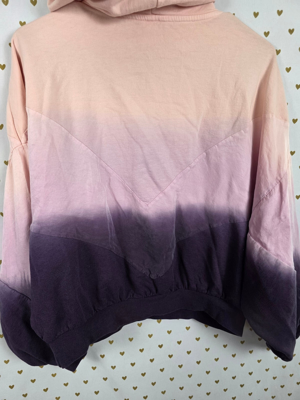 Victoria's Secret PINK Oversized Quarter Zip Hoodie Pink Purple Ombre Sz M
