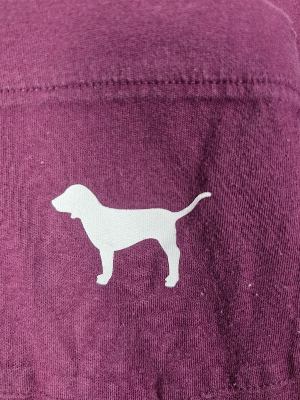 Victorias Secret PINK Maroon Crest Tee Shirt Dog Logo LARGE