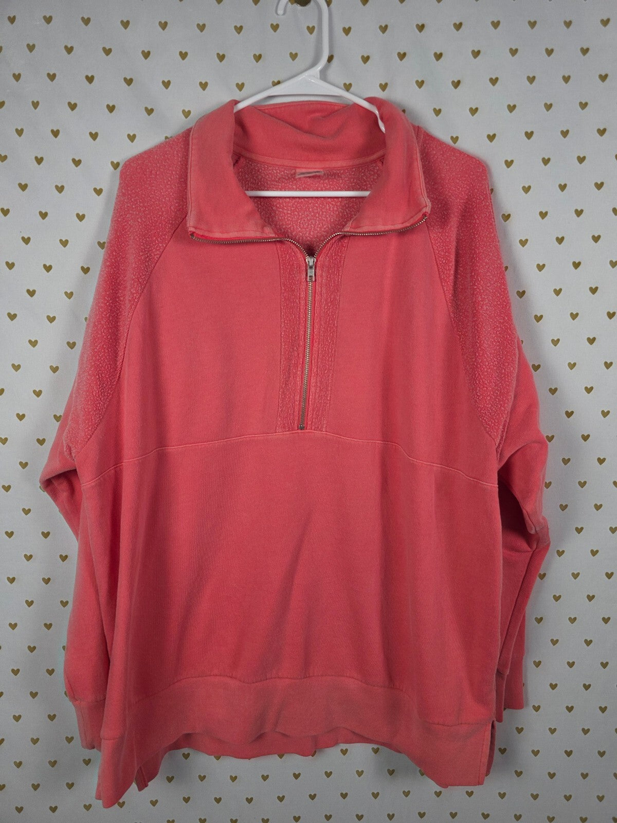 Victorias Secret Pink Quarter zip Oversized Sweater Shirt XL