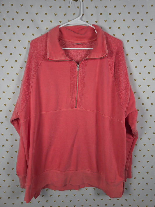 Victorias Secret Pink Quarter zip Oversized Sweater Shirt XL