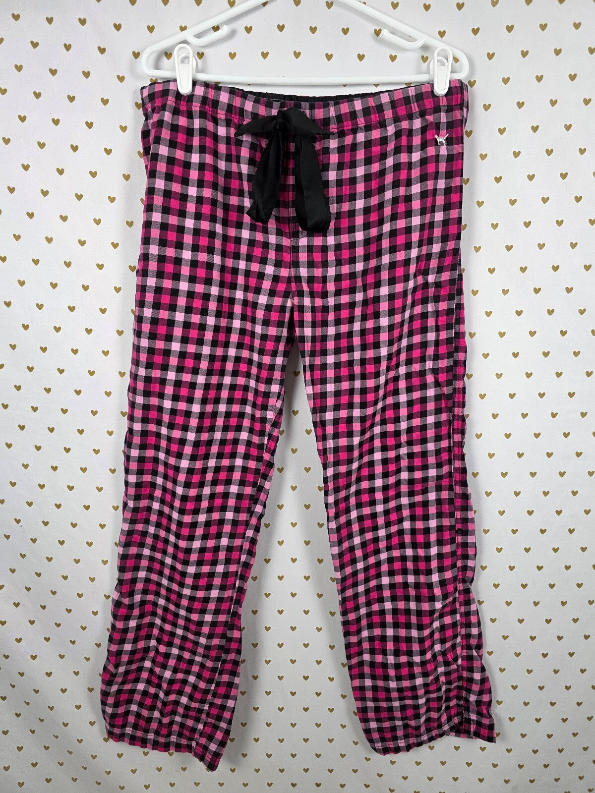 Victorias Secret Sleep Pants Pajama PINK SURE THING Diaper Butt Boyfriend L VTG