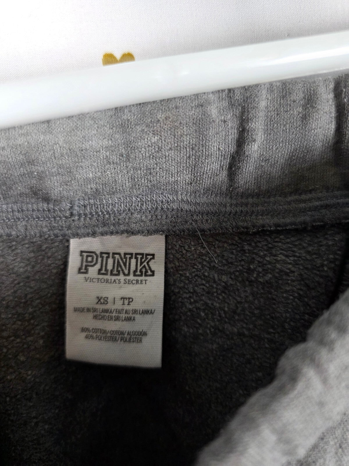 Victorias Secret PINK XS Grey Logo Flared Diaper Butt Boyfriend Sweats