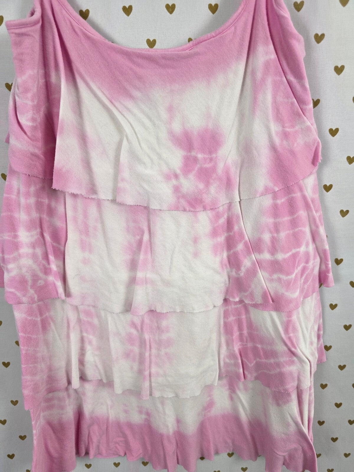 Victorias Secret PINK Vintage Y2k Ruffled Tiered Tye Dye Tank Top Med Large