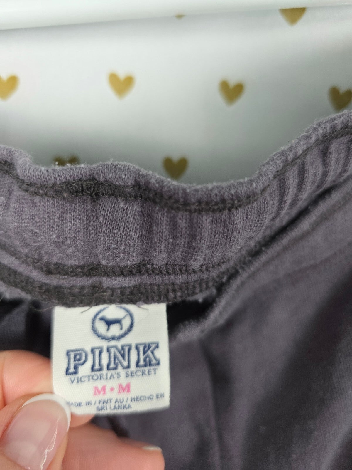 Victorias Secret PINK Grey Logo Butt Sweatpants Medium