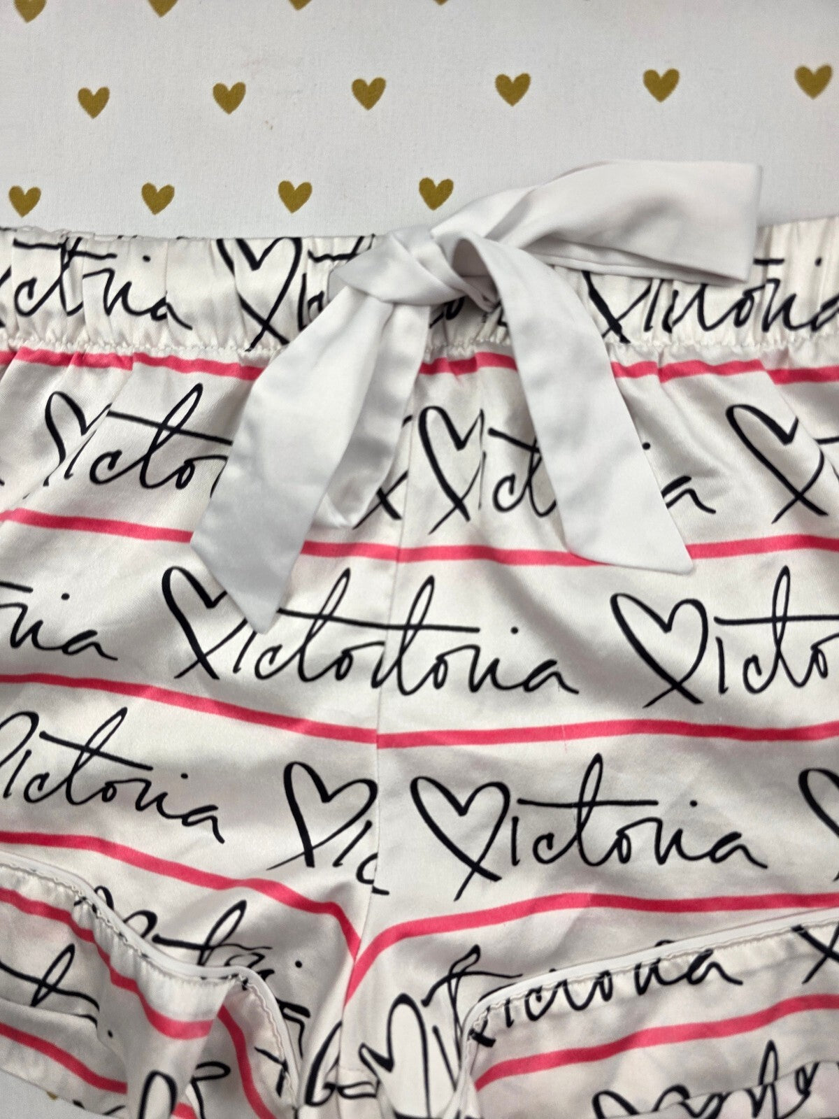 Victorias Secret Satin Logo XS Sleep Shorts Boxers Pajama Bottoms