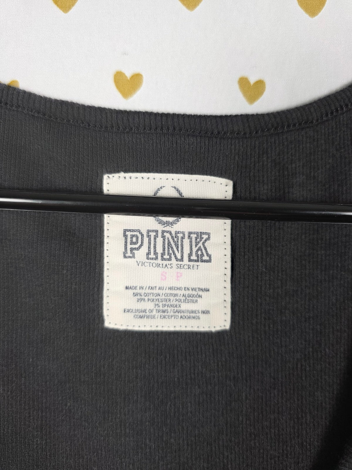 Victorias Secret PINK Vintage Black ribbed Tank Top Y2k SMALL