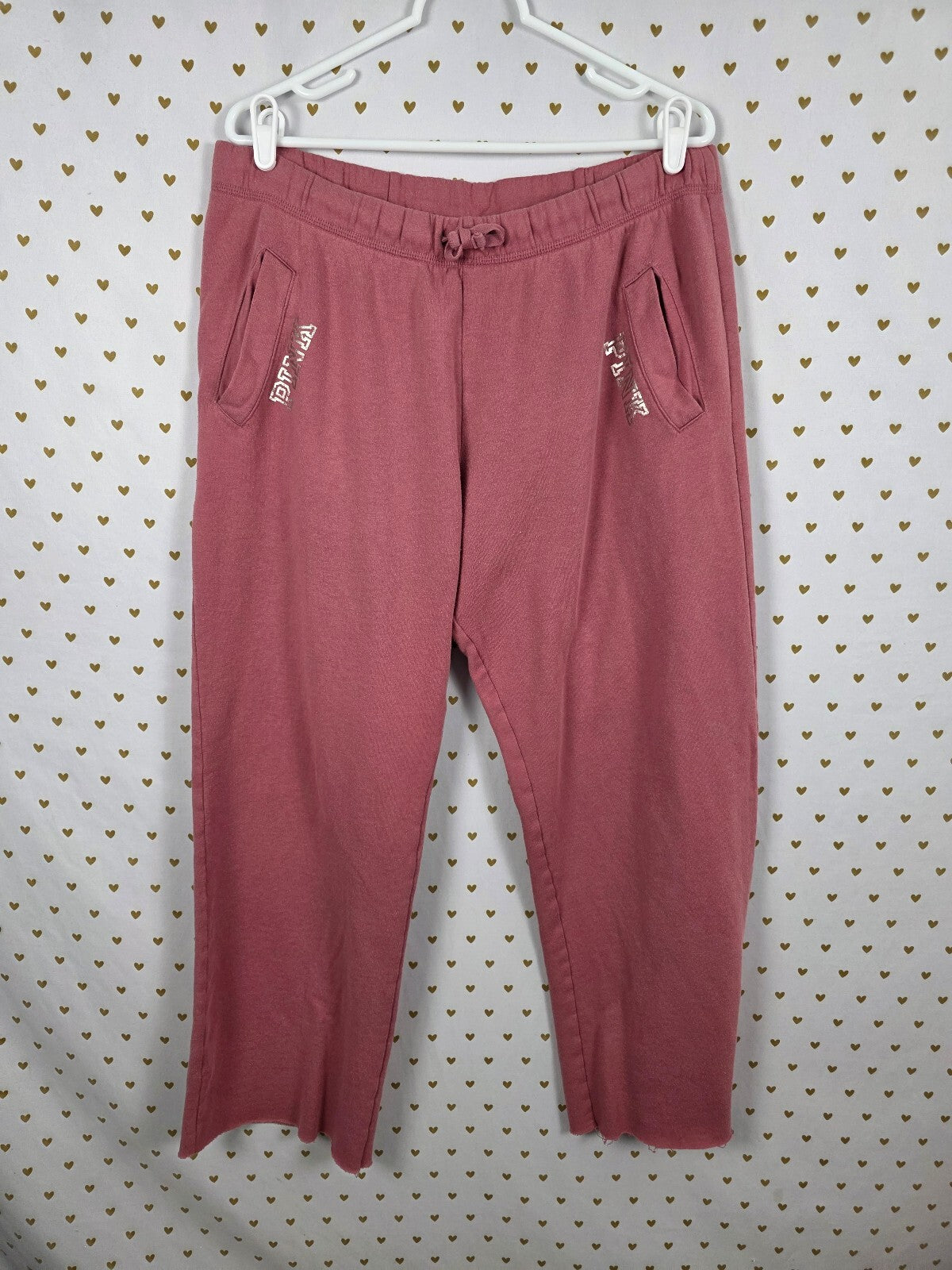 Victorias Secret PINK Diaper Butt Boyfriend Sweats Sweatpants Flared LARGE
