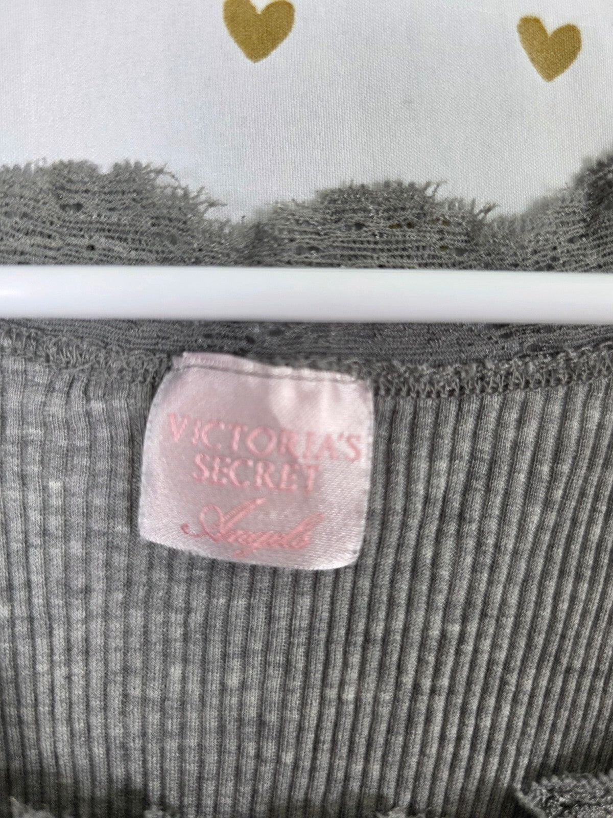 Victorias Secret Angels vintage Ruffled Grey Ribbed Tank Top Small y2k