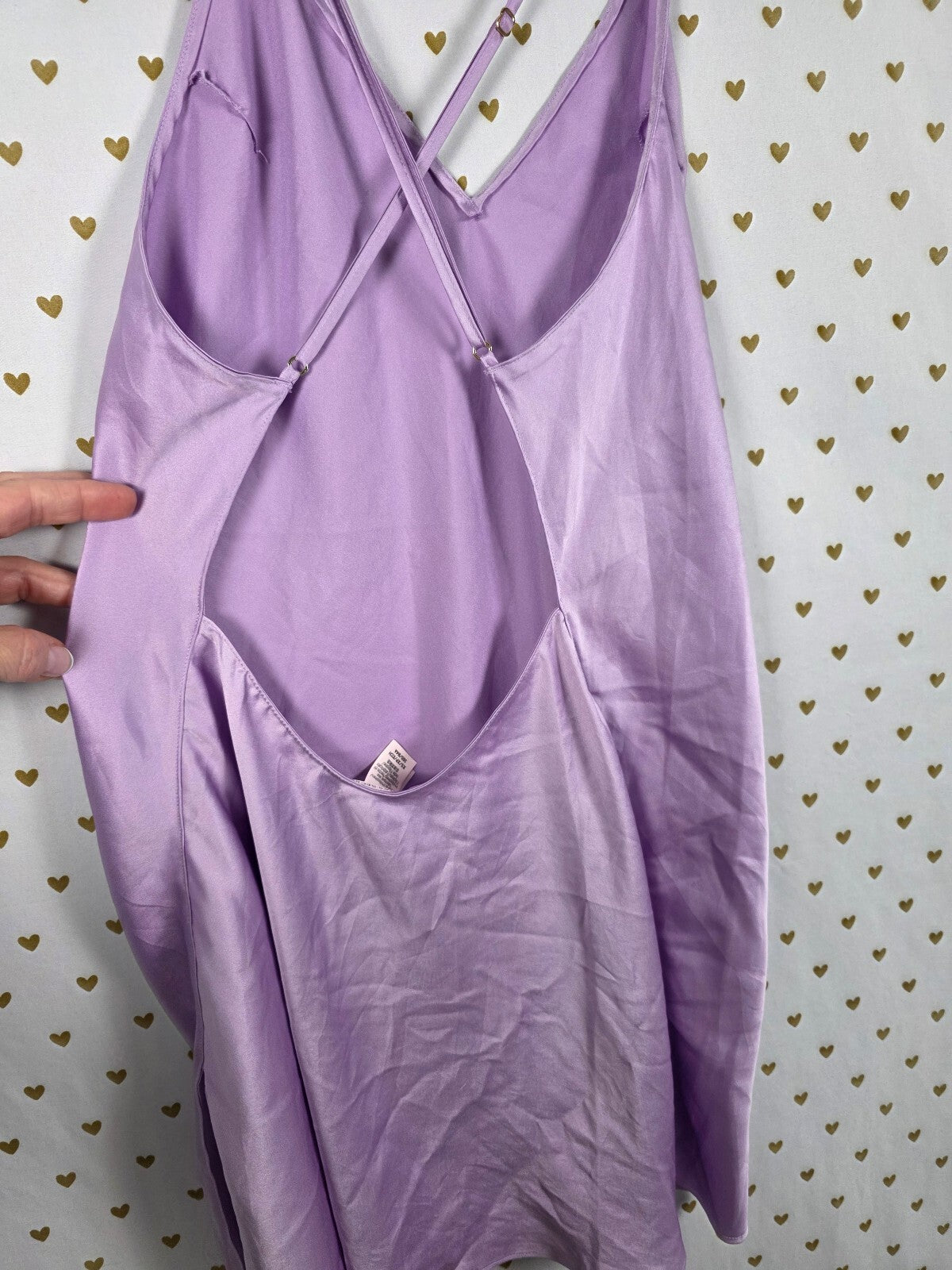 Victorias Secret Purple Strappy XS Satin Slip Dress Nightie Lingerie