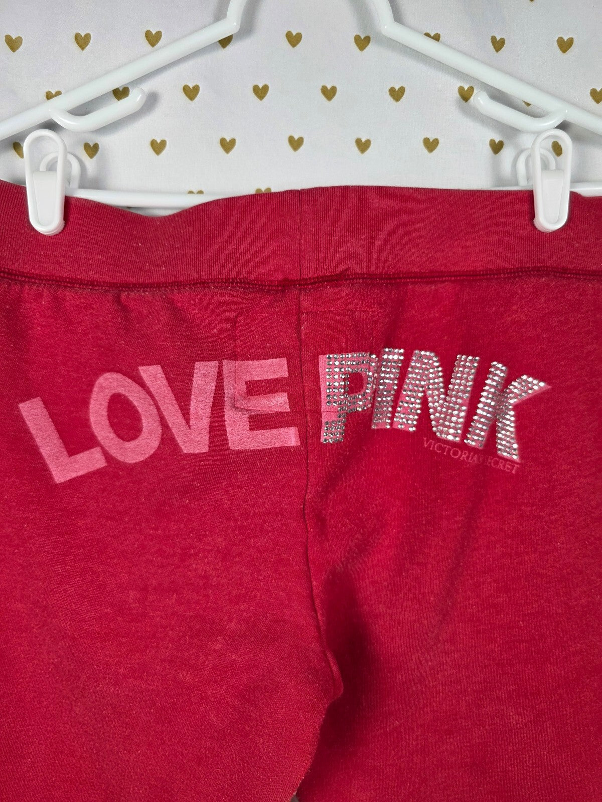 Victorias Secret PINK Vintage Y2K Love Logo Butt BLING Studded Sweats Sweatpants
