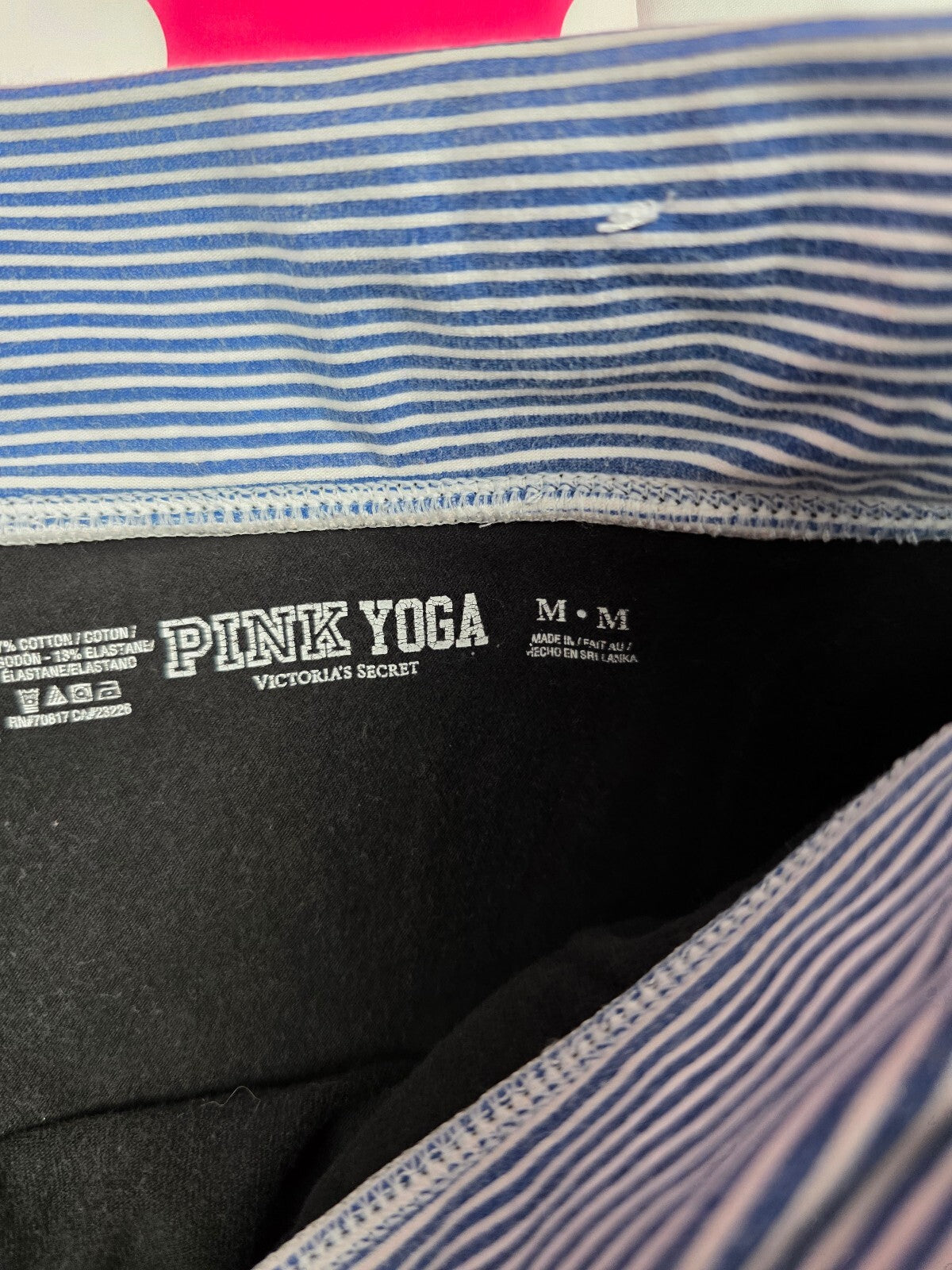 Victorias Secret PINK Striped FOLDOVER Yoga Shorts Y2k Vintage MEDIUM