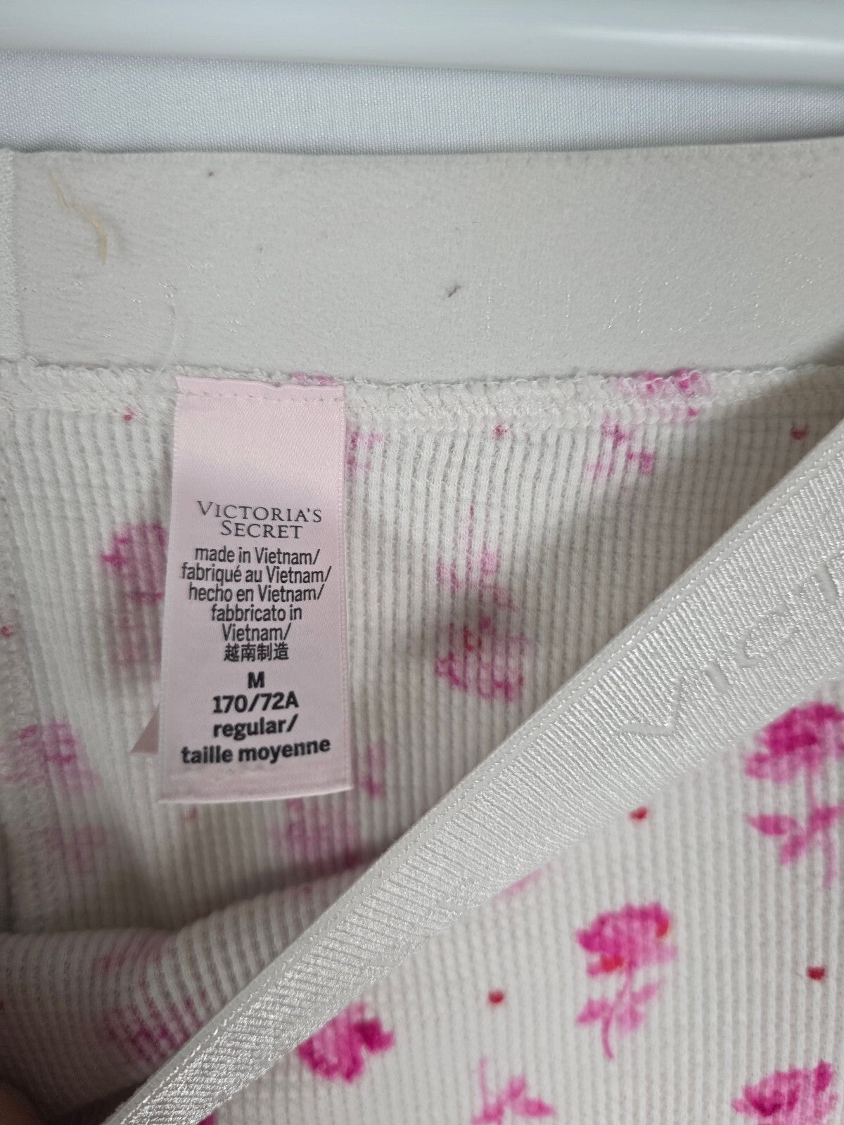 Victorias Secret Thermal Waffle Floral Sleep Set Medium Shirt Henley Pants PJ