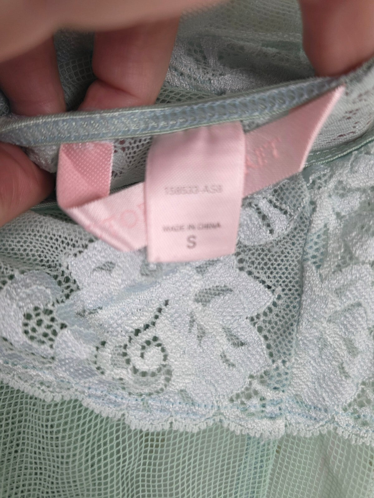 Victorias Secret Mint stretch Halter Nightie Slip Dress Lingerie Sheer Small