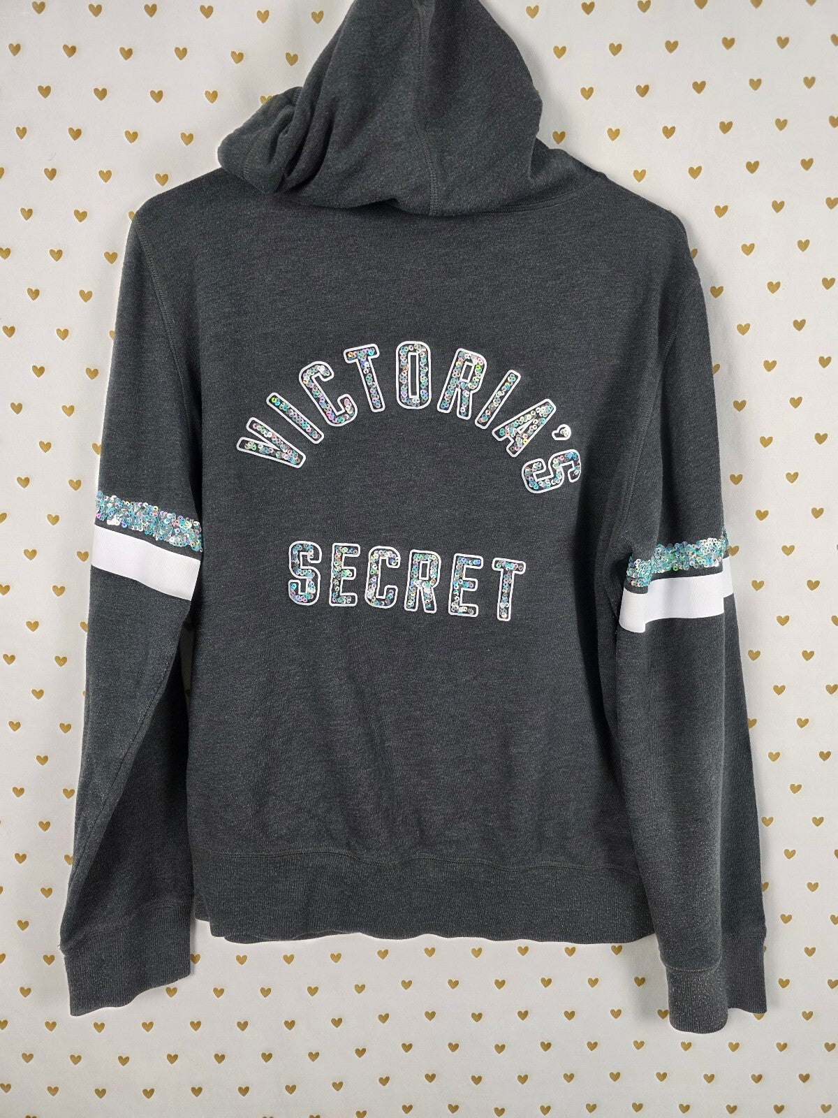 Victorias Secret Angels BLING WINGS Sequined Logo Jacket Full zip LARGE