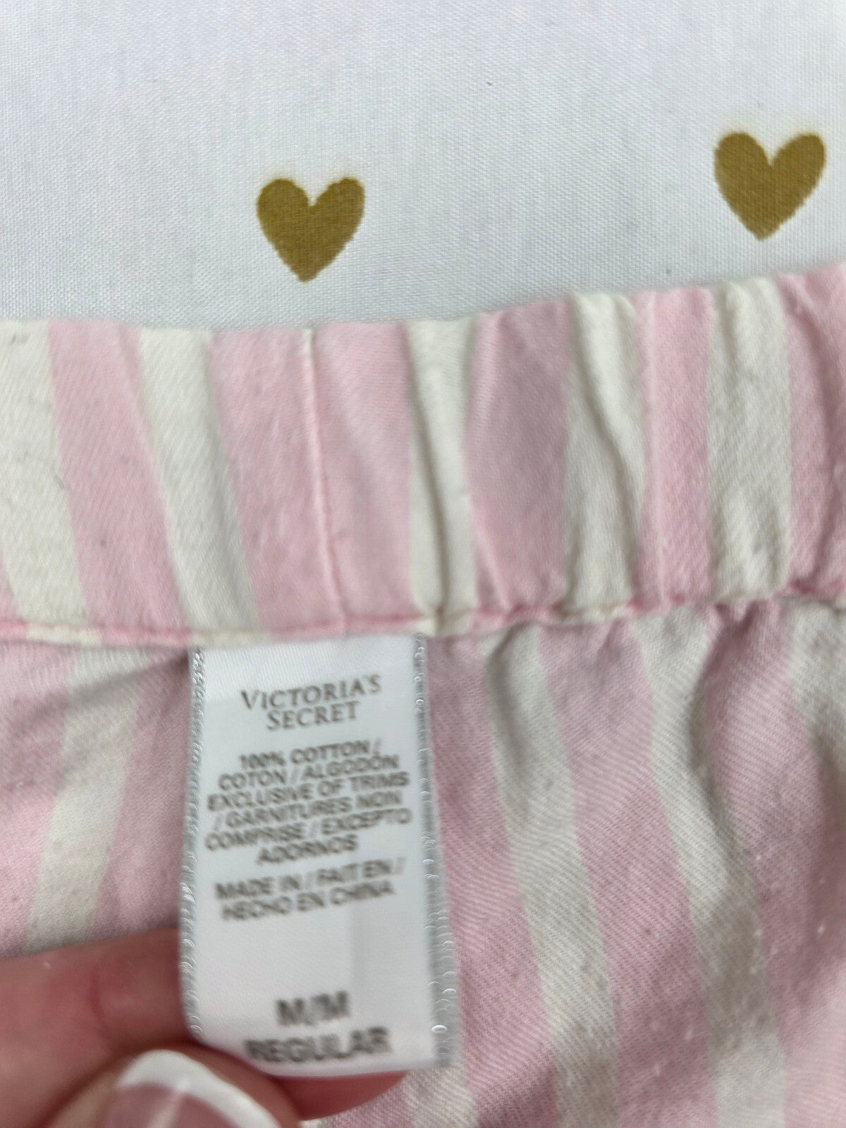 Victorias Secret Iconic Striped Cotton Medium Sleep Pants Pajama PJ Bottoms