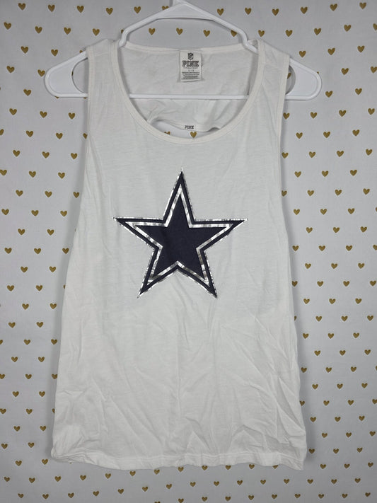 Victorias Secret PINK NFL Dallas Cowboys Star Open Back tank Top Football LARGE