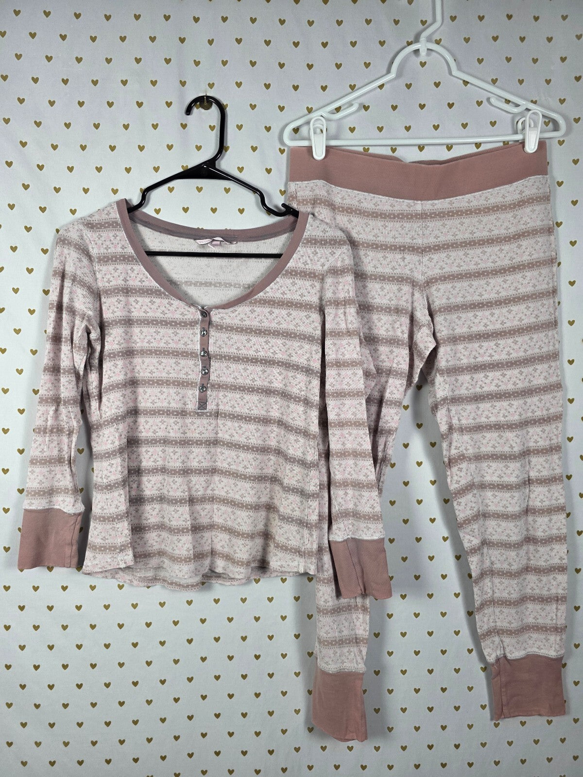 Victorias Secret Thermal Waffle Sleep Set Medium Lounge