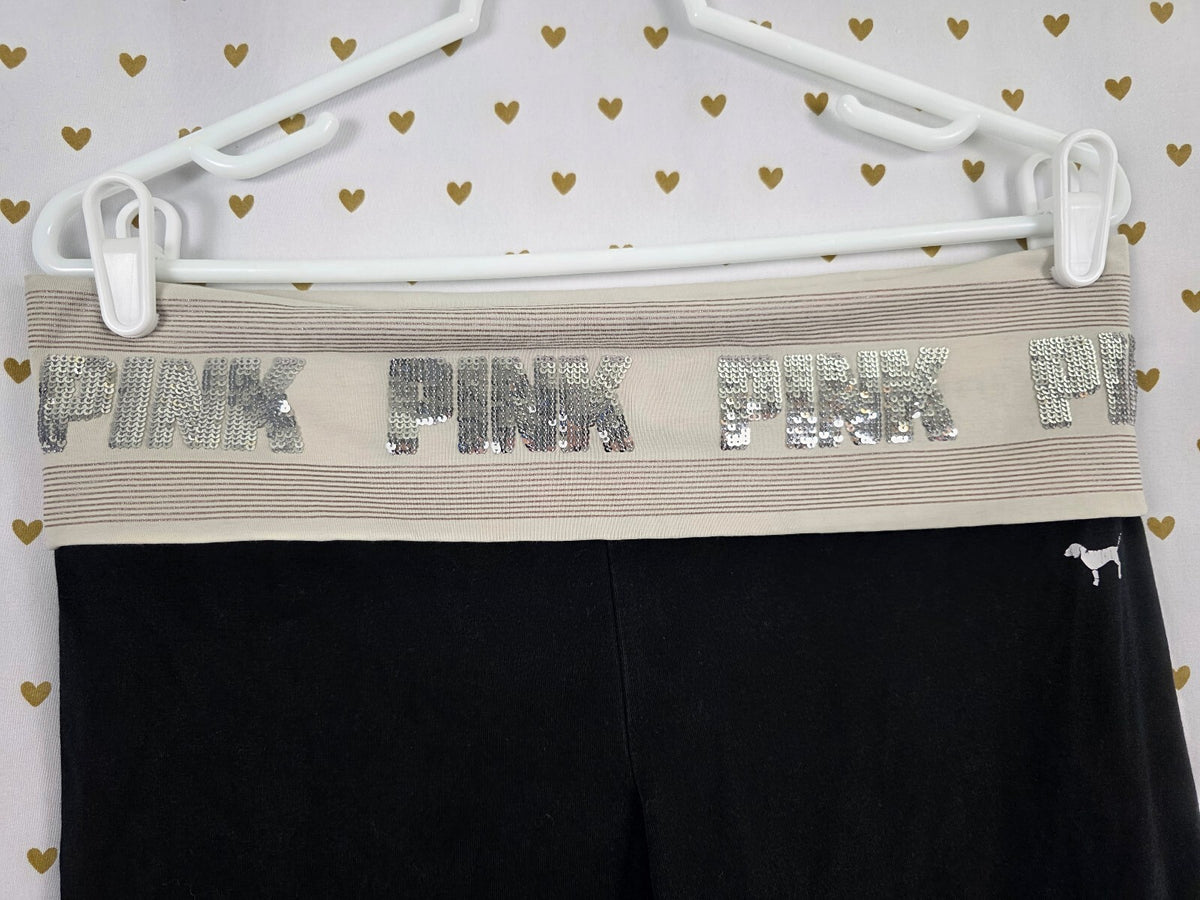 Victorias Secret PINK bling foldover flare yoga pants y2k Large