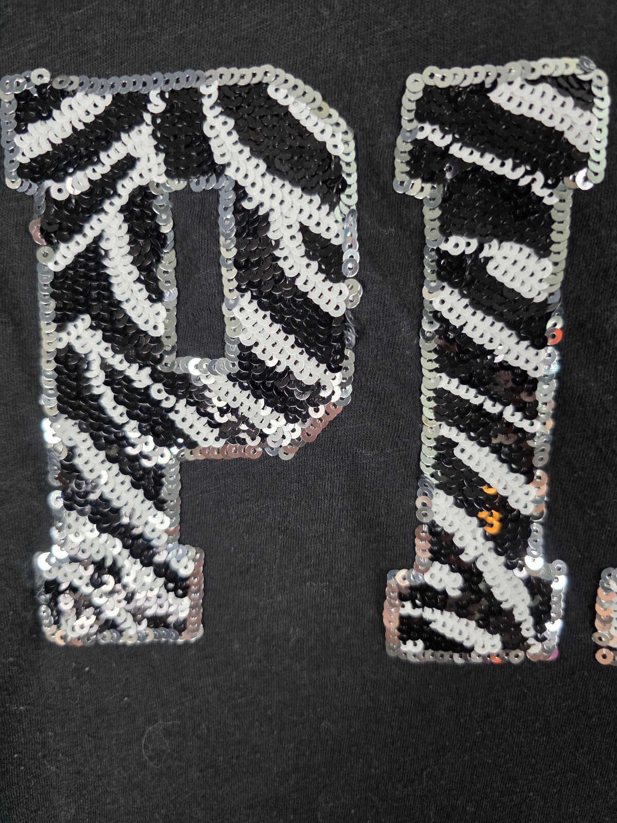Victorias Secret PINK Zebra Bling Sequined Tee shirt MEDIUM