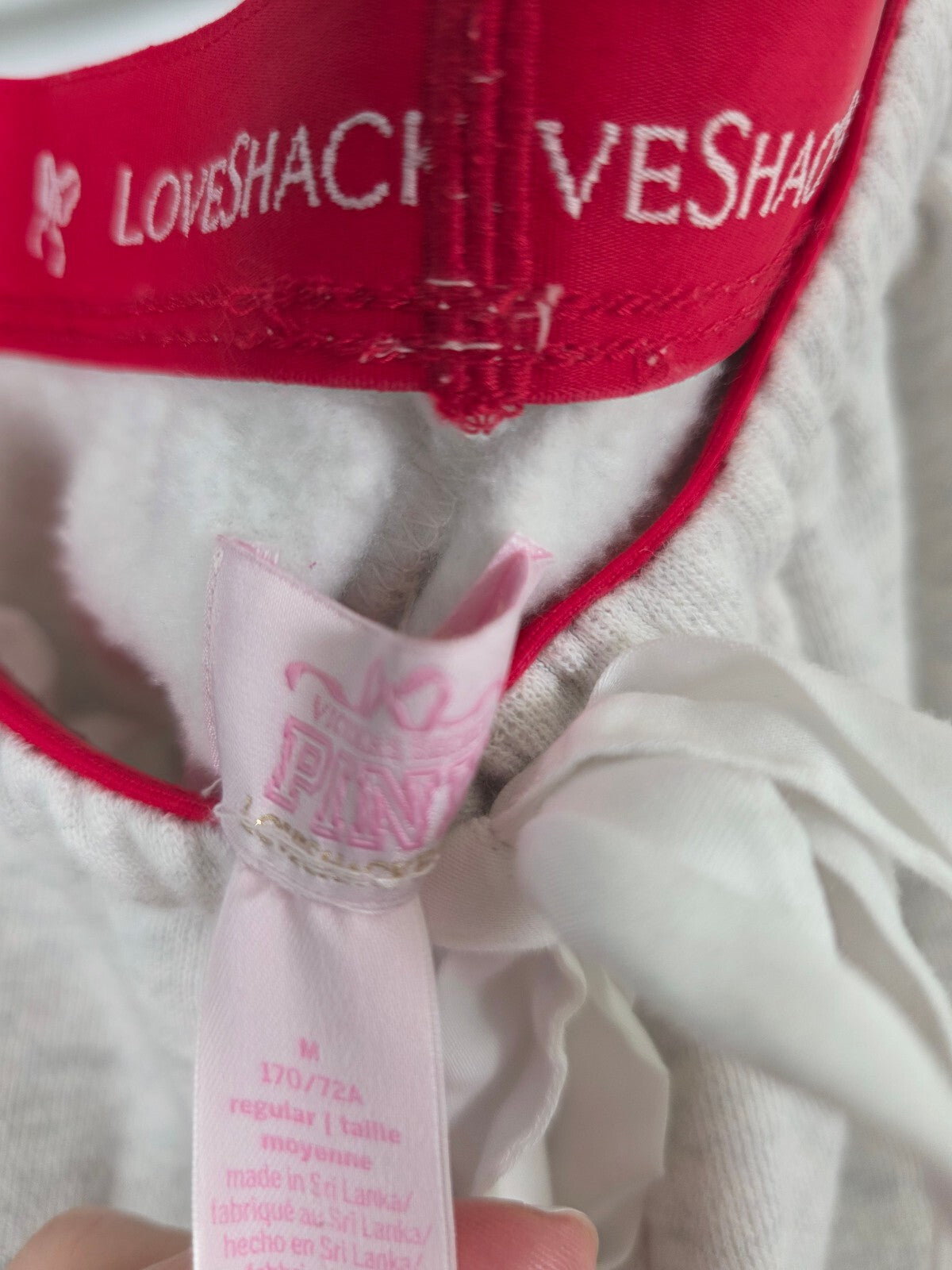 Victoria's Secret PINK x LoveShackFancy Dog Hoodie Jogger M Plaid BLING SET