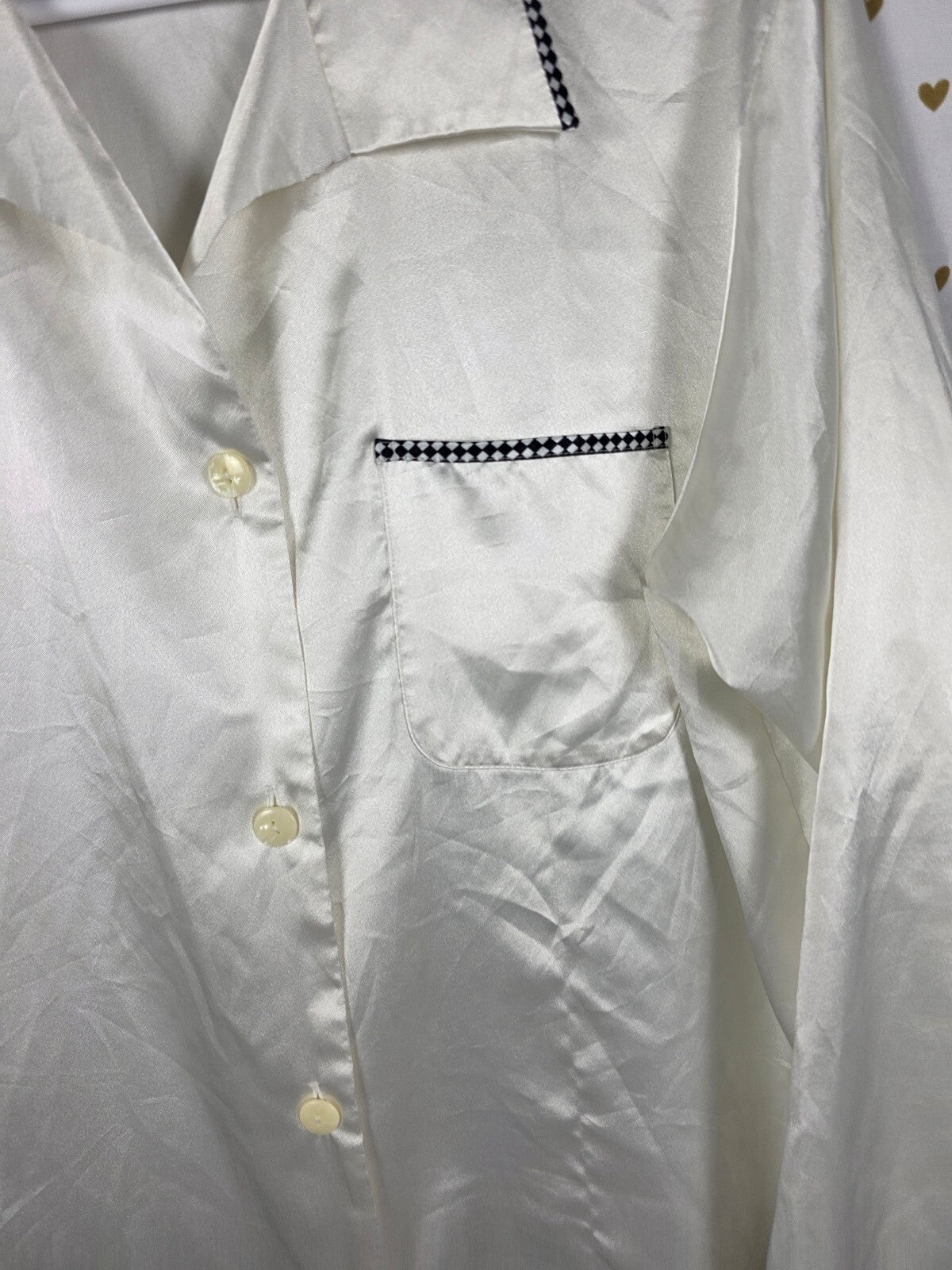 Victorias Secret White vintage heart label nightgown Sleep Shirt Small