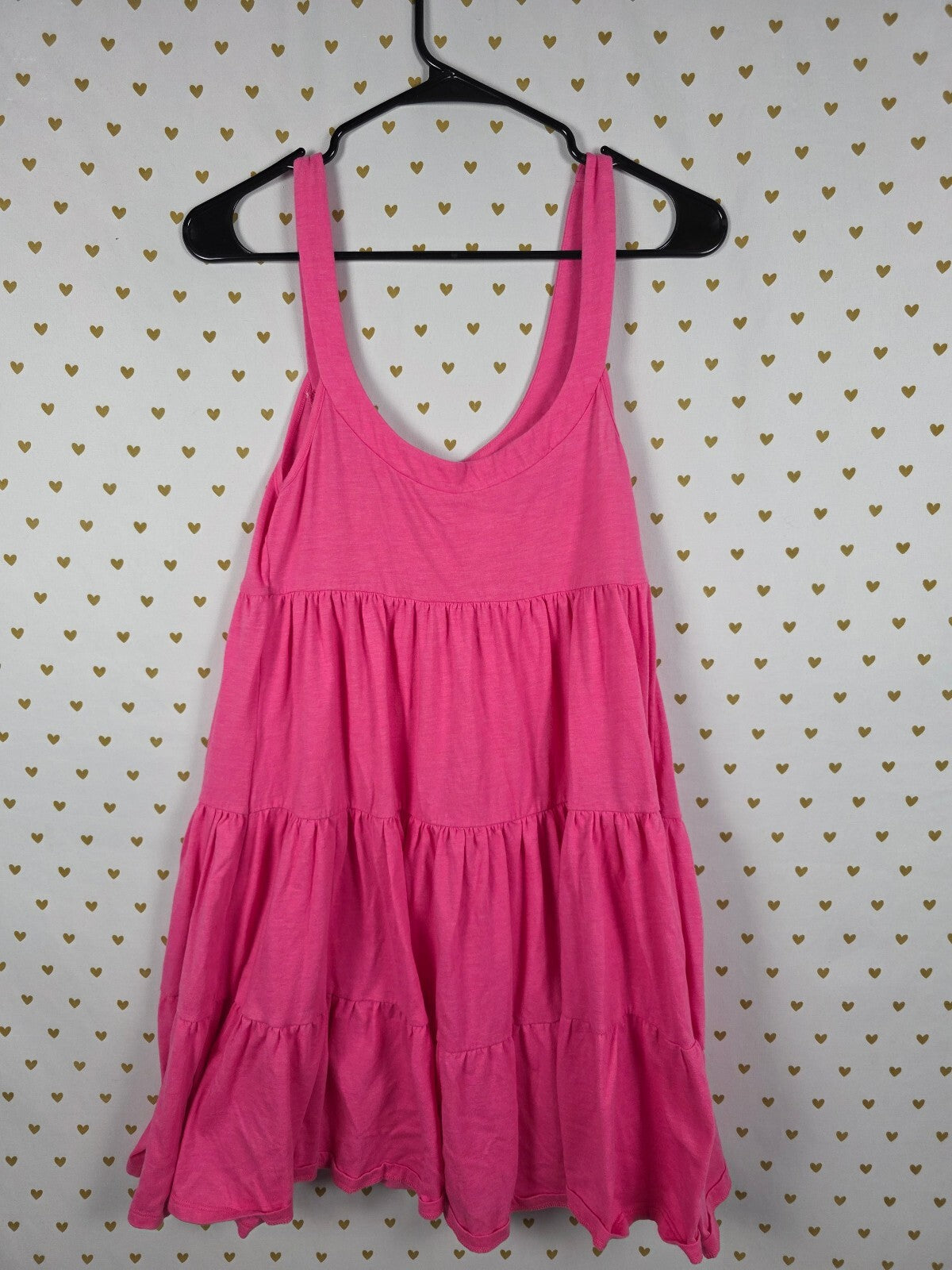 Victoria’s Secret PINK University of PINK Tiered Babydoll Dress Hot Pink M