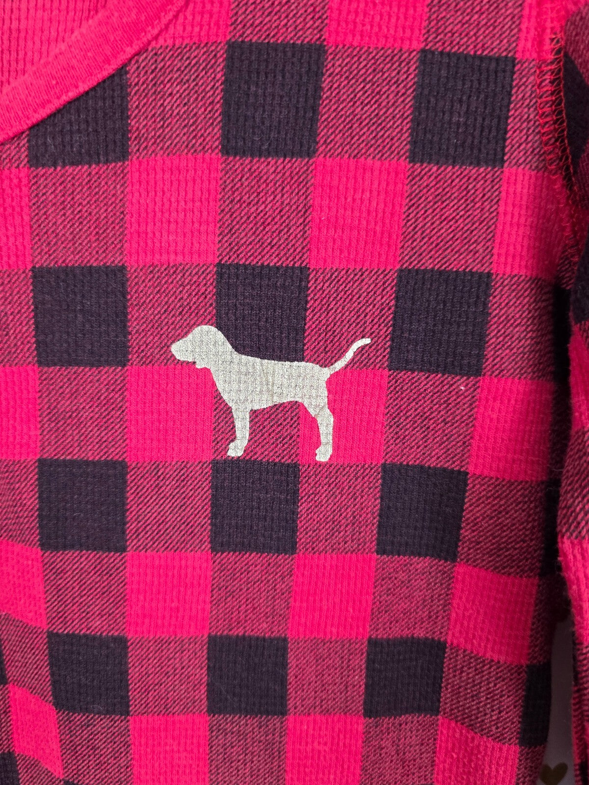 Victoria's Secret PINK Buffalo Plaid Thermal Flapjack One Piece Pajamas S