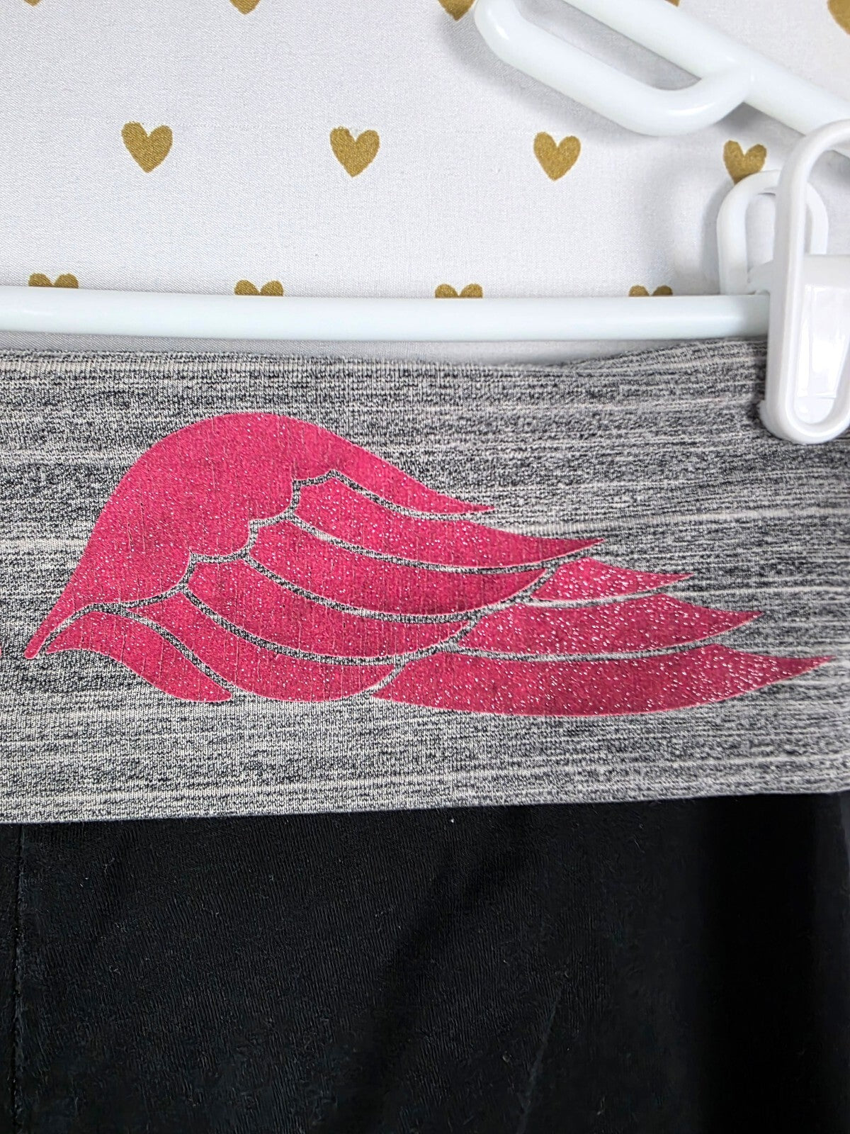 Victorias Secret Angels Bling Glitter Wings Ankle Skinny Foldover Yoga Pants SM