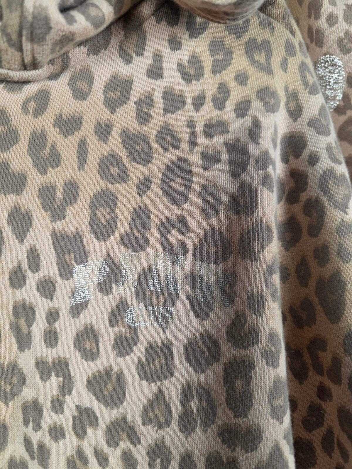 Victoria's Secret PINK Leopard Cheetah Print Hoodie Sweatpants Set XL Sweats
