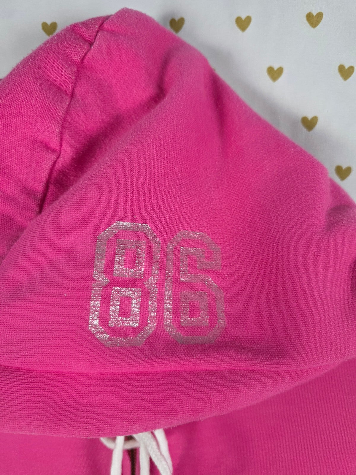 Vintage VS PINK Hoodie L University of Rhinestone Dog Y2K Bling Sequin Jacket