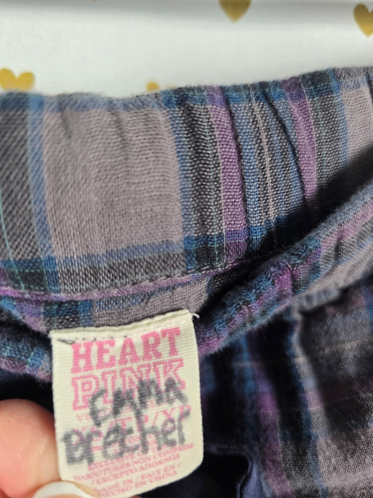 Victorias Secret Vintage PINK Plaid YES PLEASE Sleep Pants Pajama PJ Bottoms