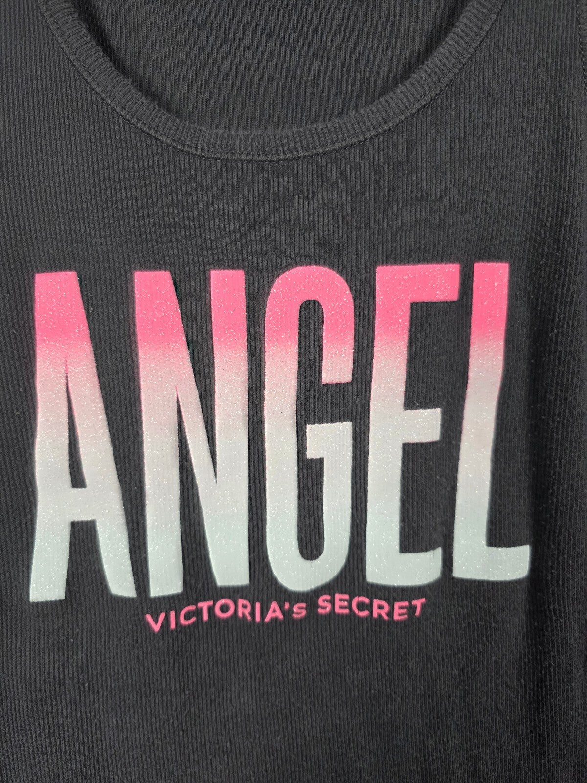 Victorias Secret Vintage Cotton ANGEL Bling Glitter Tank Top Y2k SMALL
